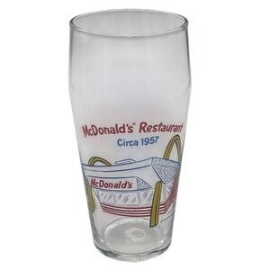 Vintage 1995 McDonalds Restaurant Circa 1957 Collector Glass Tumbler Clear